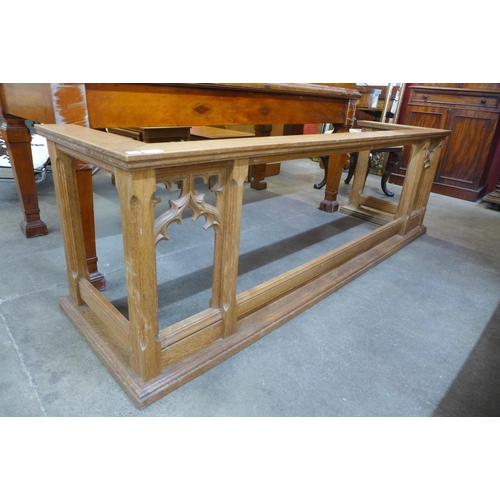 38 - A Gothic Revival oak church altar rail