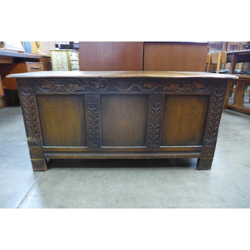 39a - A carved Ipswich oak blanket box