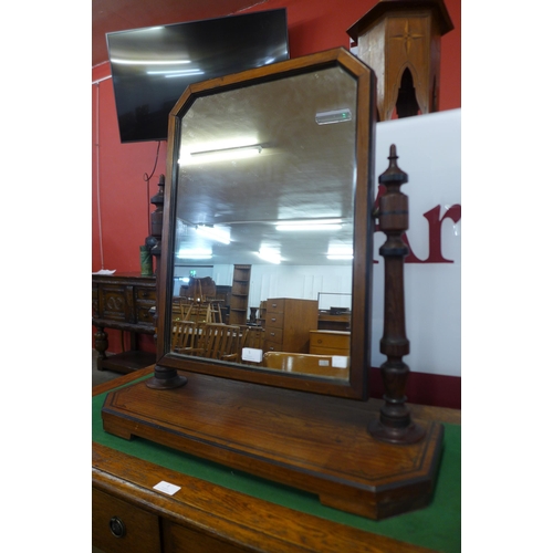 5 - A Victorian Aesthetic Movement pitch pine toilet mirror