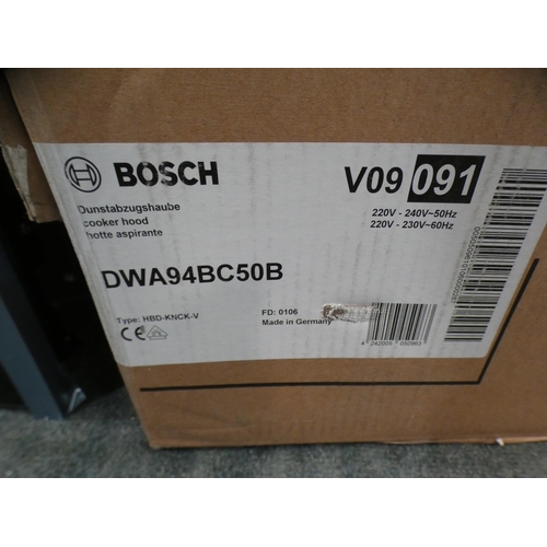 3244 - Bosch Glass Chimney Hood - H617xW900xD488, RRP £432.5 inc. VAT - model no.:- DWA94BC50B * This lot i... 