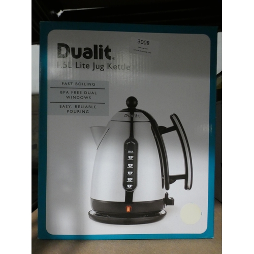 3008 - Dualit 1.5L chrome and cream kettle * This lot is subject to VAT