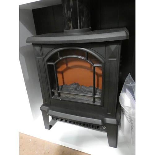 3020 - White primed electric fireplace * This lot is subject to VAT