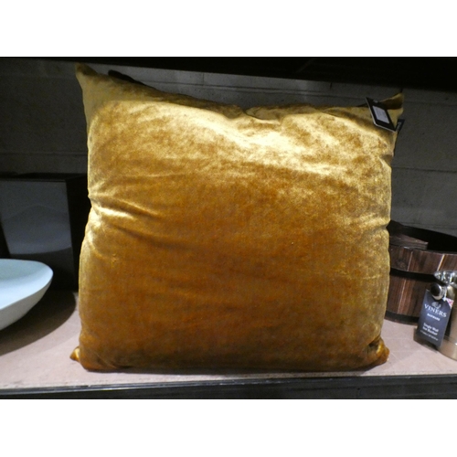 3119 - Set of four Paoletti mustard velvet cushions * This lot is subject to VAT