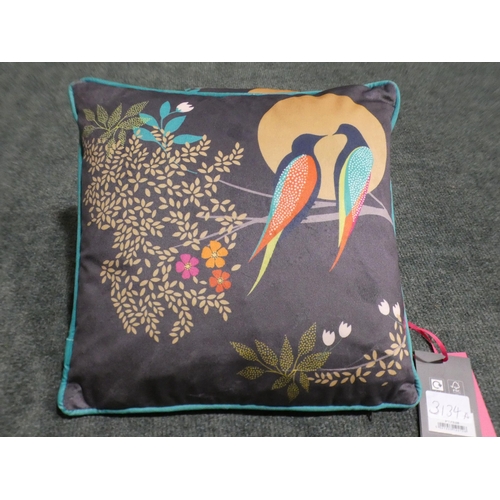 3134a - Pair of dark grey Sara Miller 'Enchanted World' velvet cushions * This lot is subject to VAT