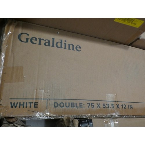 3142 - White 'Geraldine' double bedframe - 75