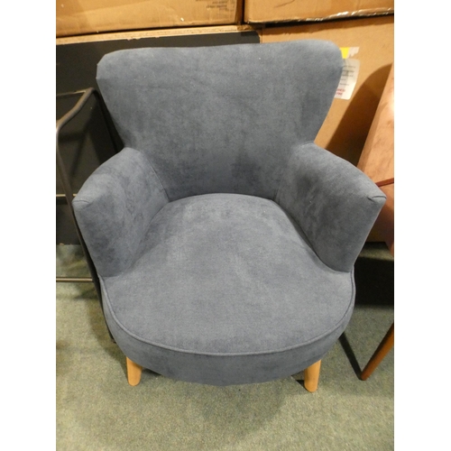 3156 - Blue fabric tub chair/bedroom chair * This lot is subject to VAT