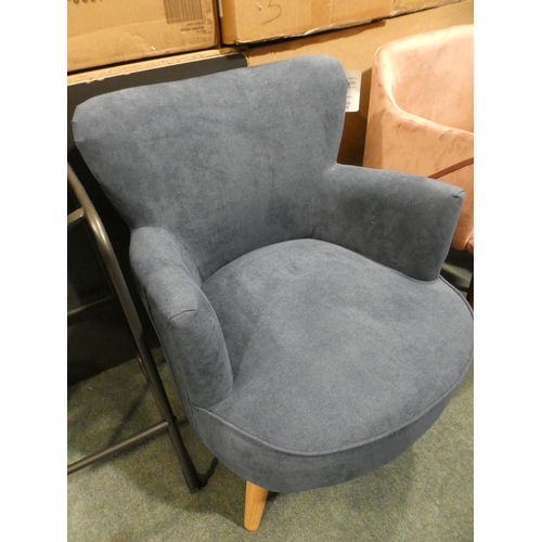 3156 - Blue fabric tub chair/bedroom chair * This lot is subject to VAT