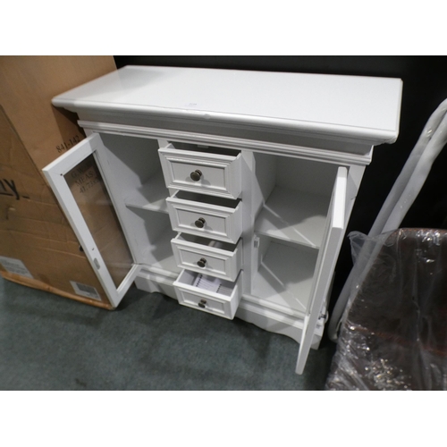 3158 - White four drawer, two door freestanding cabinet * This lot is subject to VAT