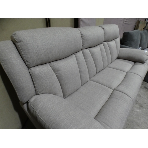 3197 - Three seater beige reclining sofa * This lot is subject to VAT