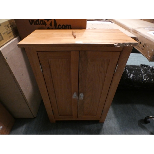 3201 - Wooden two door freestanding chest * This lot is subject to VAT