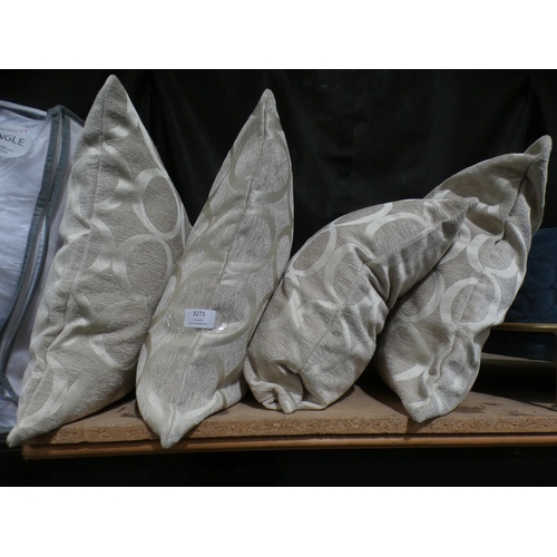 3271 - Set of four cream scatter cushions * This lot is subject to VAT