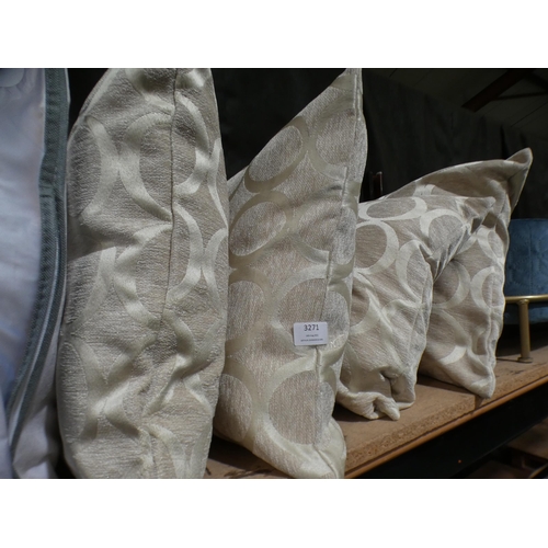 3271 - Set of four cream scatter cushions * This lot is subject to VAT