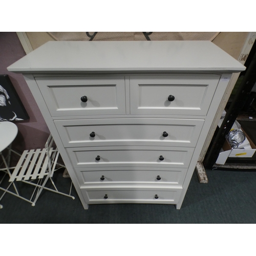 3292 - White freestanding chest of six drawers * This lot is subject to VAT