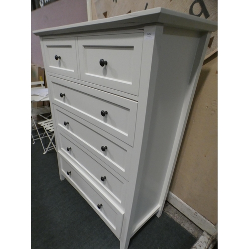 3292 - White freestanding chest of six drawers * This lot is subject to VAT