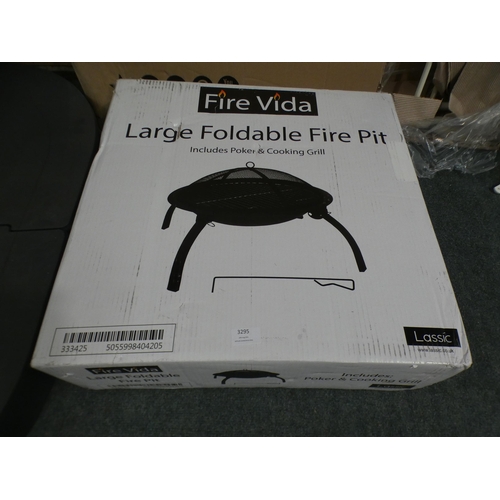 3295 - Large black foldable fire pit * This lot is subject to VAT