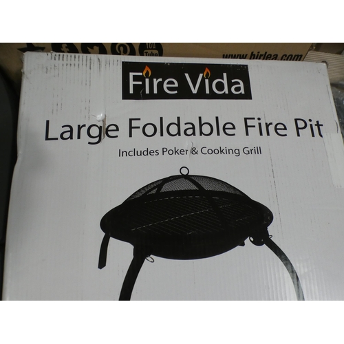 3295 - Large black foldable fire pit * This lot is subject to VAT