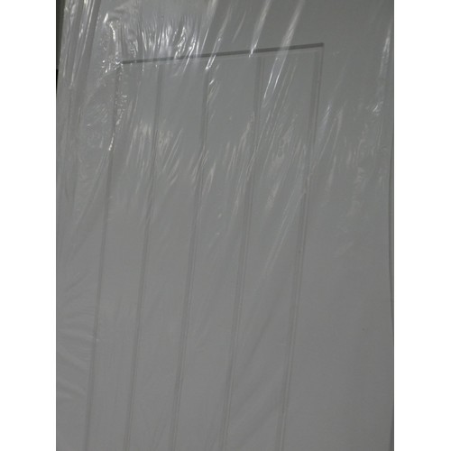 3002 - Two white primed Suffolk internal doors (1981 x 533 x 35mm ) * This lot is subject to VAT