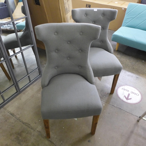 1481 - A pair of grey button back chairs *This lot is subject to VAT