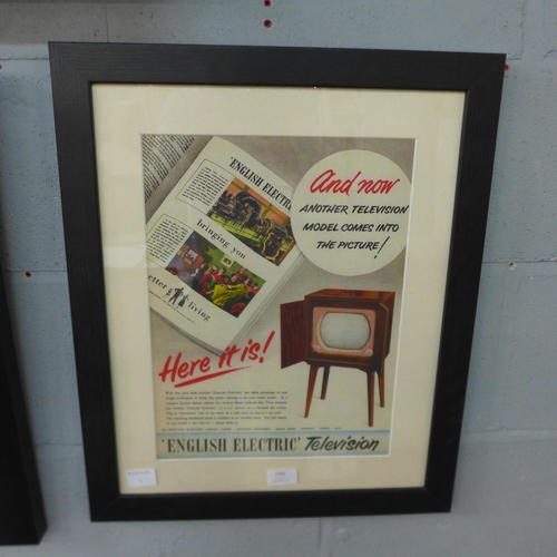 1502 - A retro television advertisement framed print