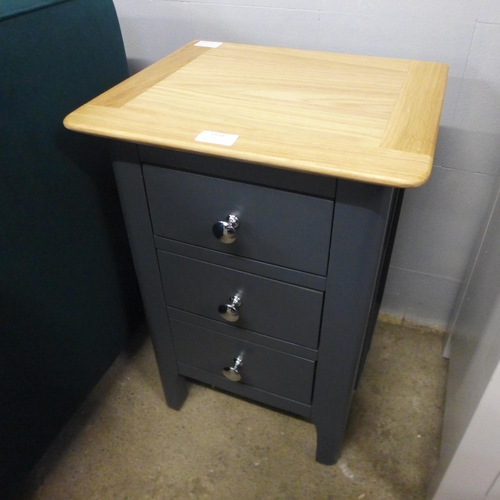 1516 - A Bergen blue painted oak small bedside table *This lot is subject to VAT