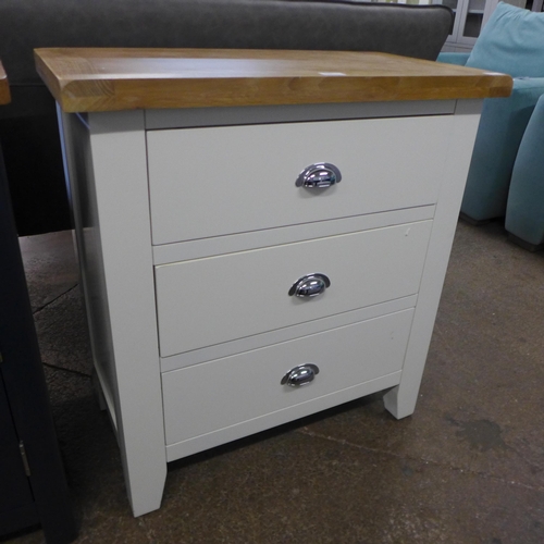 1530 - A Suffolk white painted oak three drawer chest marked (TT-3DC-W)  *This lot is subject to VAT