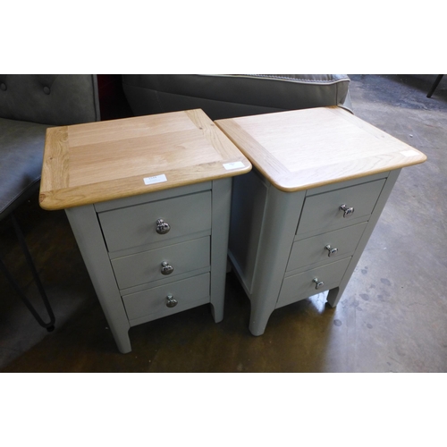 1544 - A pair of Bergen grey painted oak small bedside tables (NTP-SBSC-G)  *This lot is subject to VAT