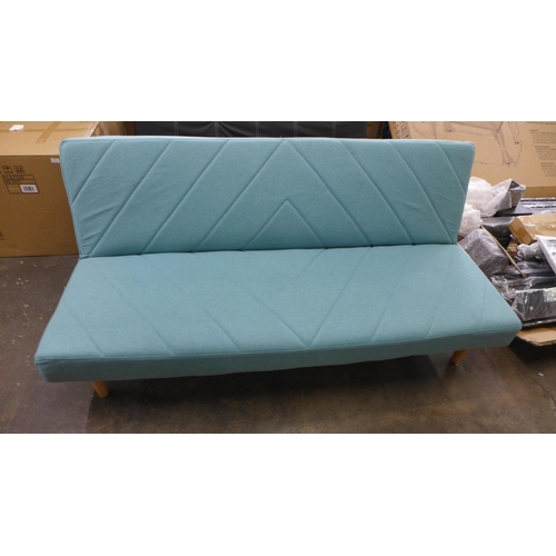 1565 - A light blue upholstered fold down sofa bed