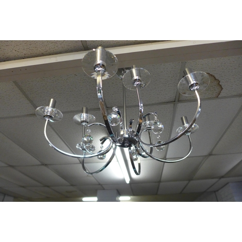 1571 - A designer chrome and glass ceiling light