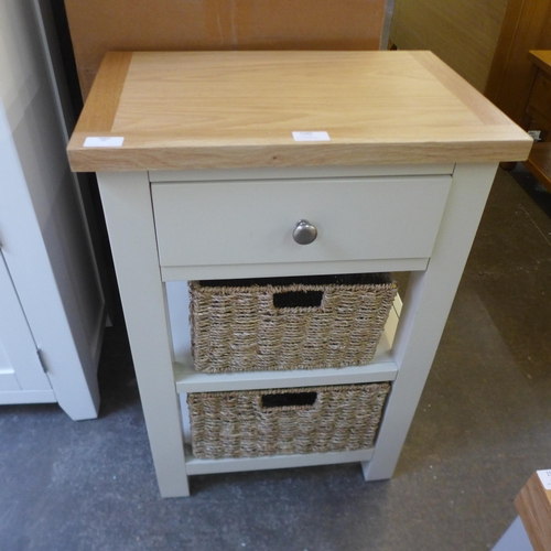 1580 - A Salisbury ivory one drawer, two basket table, Marked *This lot is subject to VAT