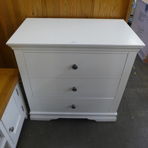 1586 - A Florence white painted three drawer chest *This lot is subject to VAT*