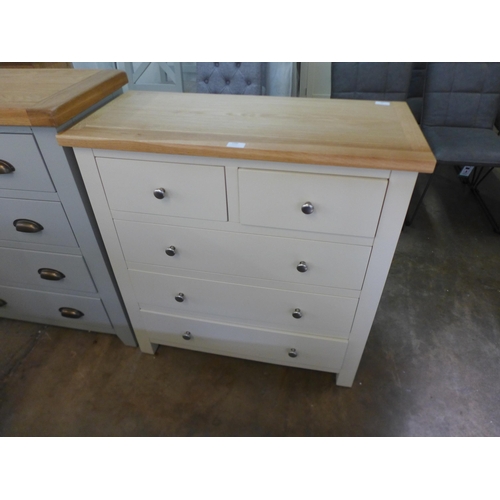 1595 - A Salisbury ivory painted oak 2 over 3 chest of drawers (LP-203-C)  *This lot is subject to VAT