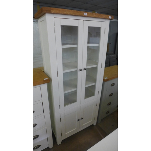 1597 - A Chester white painted oak display cabinet, Marked and interior marks (NC-DIS-W)  *This lot is subj... 