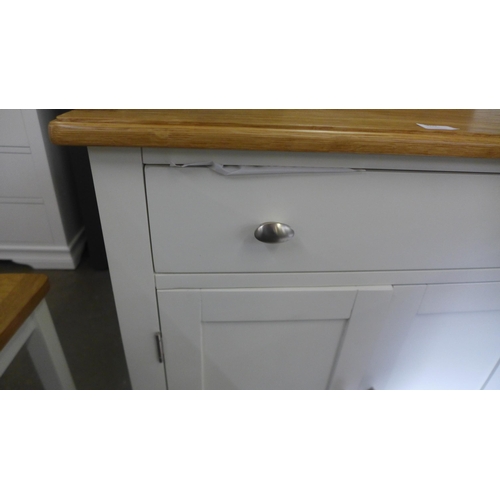 1619 - A Gloucester white painted oak mini two door sideboard Warped left door (GA-SMS-W)  *This lot is sub... 