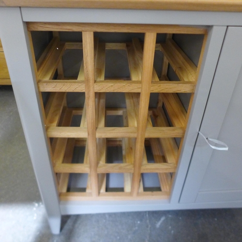 1620A - A Bergen grey painted oak one door wine cabinet  *This lot is subject to VAT