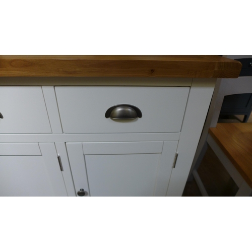 1627 - A Hampshire white and oak painted 4 drawer sideboard *This lot is subject to VAT