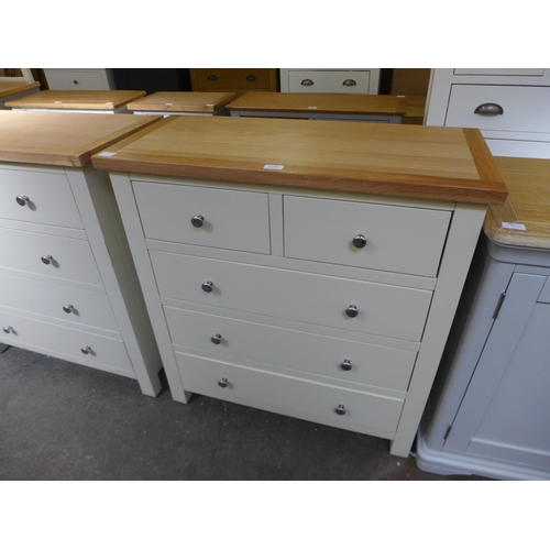 1630A - A Salisbury ivory painted oak two over three chest of drawers marked (LP-203-C,)  *This lot is subje... 