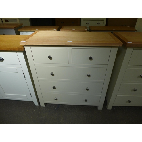 1630B - A Salisbury ivory painted oak 2 over 3 chest of drawers (LP-203-C)  *This lot is subject to VAT