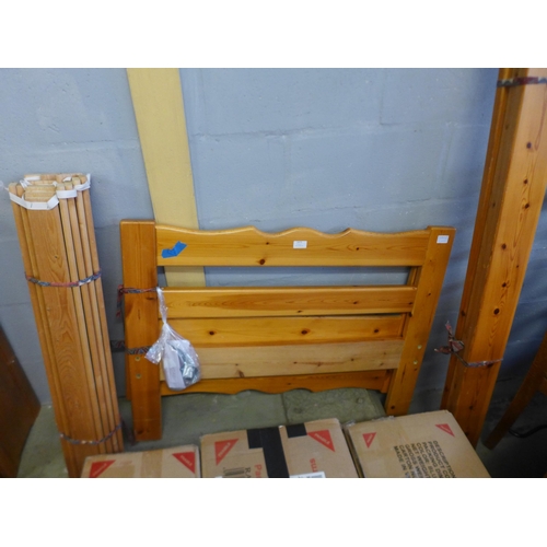 1673 - A pine single bed frame