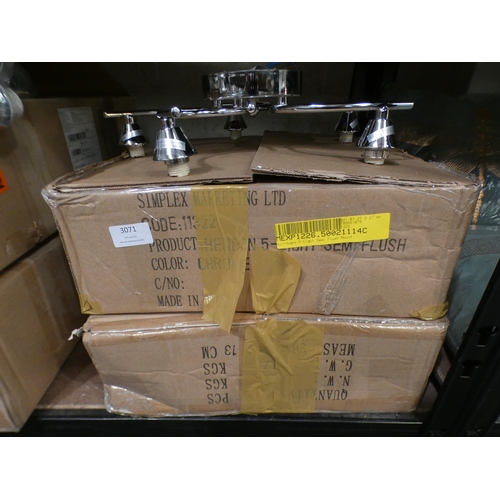 3071 - Two 5-light semi-flush ceiling lights * This lot is subject to VAT