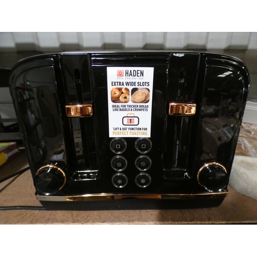 3092 - Haden Salcombe black and copper four slice toaster * This lot is subject to VAT