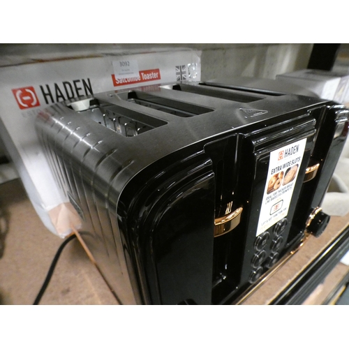 3092 - Haden Salcombe black and copper four slice toaster * This lot is subject to VAT