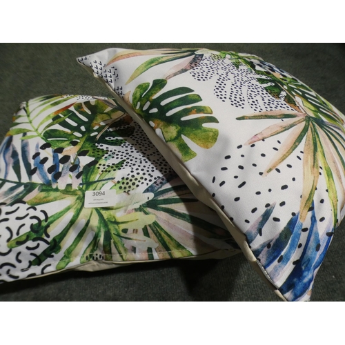 3094 - Three botanical themed outdoor cushions * This lot is subject to VAT