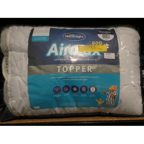 3095 - Silentnight Airmax 600 double mattress topper * This lot is subject to VAT