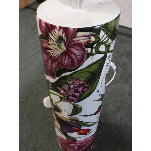 3027 - Floral  patterned ceramic table lamp ( 58cm tall ) * This lot is subject to VAT