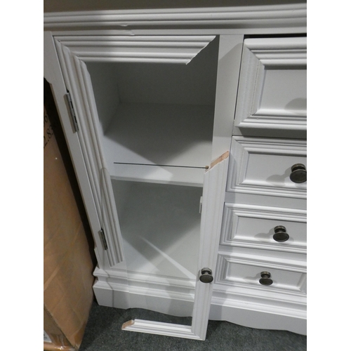 3158 - White four drawer, two door freestanding cabinet * This lot is subject to VAT