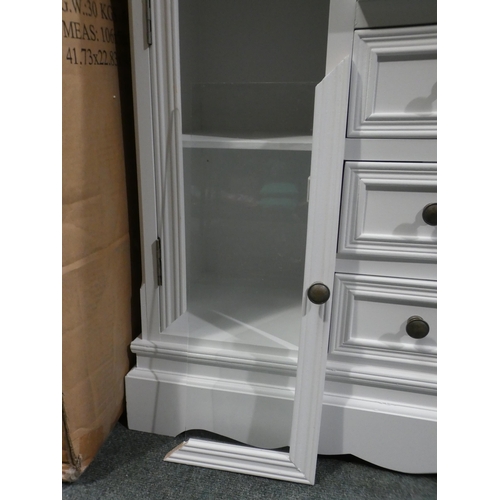 3158 - White four drawer, two door freestanding cabinet * This lot is subject to VAT