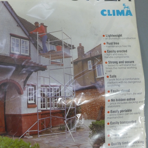 2064 - Clima aluminium scaffold tower with boards