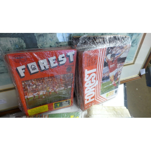 2109 - 309 Nottingham Forest home and away programmes, 1977 to 1989, plus genuine Malmo flag from European ... 