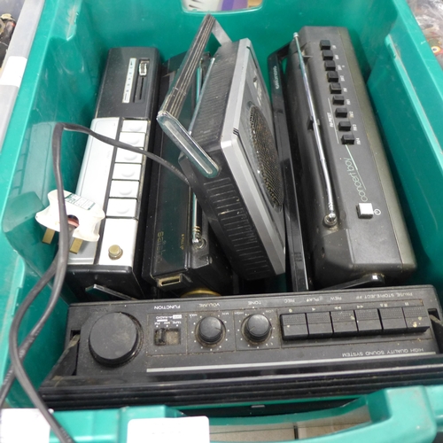 2151 - 5 Portable radios; Grundig, Hitachi, etc.