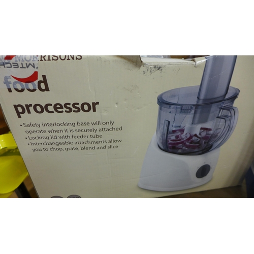 2273 - Morrisons food processor with qty. of unused kitchen utensils